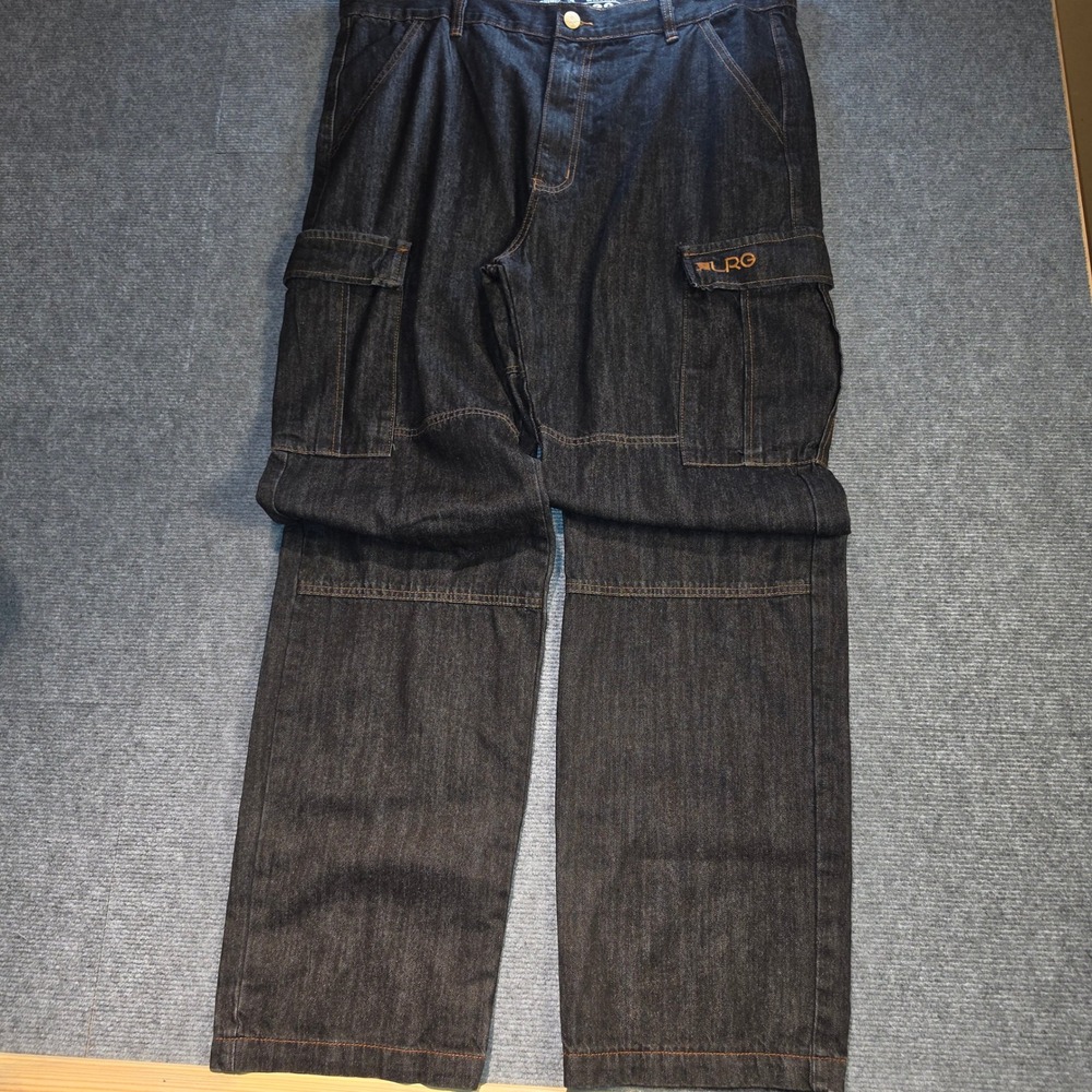 LRG Cargo Jeans Mens 38 Dark Wash Good Baggy Fit Y2K Skater Streetwear Pants